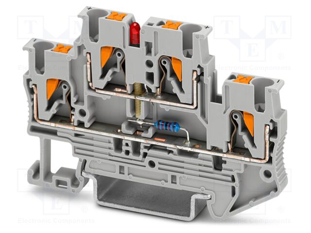 Splice terminal: rail; 20A; 500V; push-in; PA; L: 45.9mm; 0.14÷4mm2