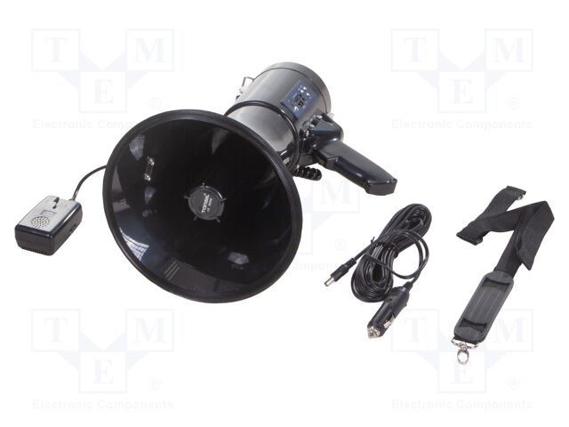 Signaller: magaphone; voice message; black; Body dim: Ø230x350mm