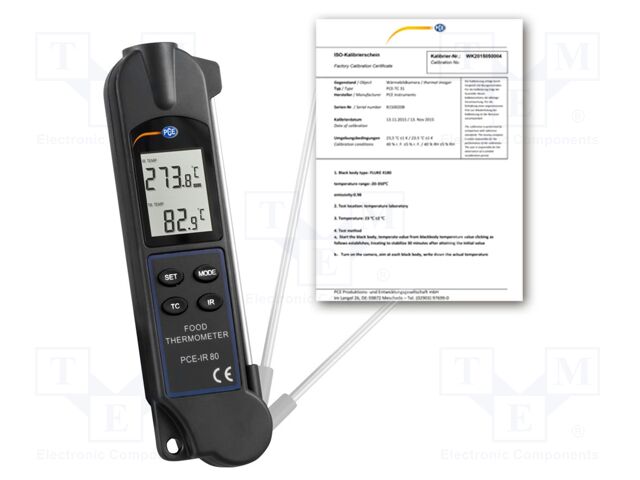 Meter: temperature; LCD 1,5"; -20÷260°C; Temp.(IR): -35÷330°C