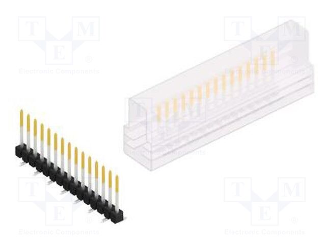 Connector: pin strips; pin header; male; PIN: 15; 2.54mm; SMT; 1x15