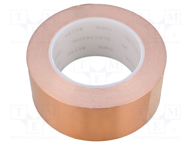 Tape: electrically conductive; W: 50mm; L: 33m; Thk: 0.066mm; copper