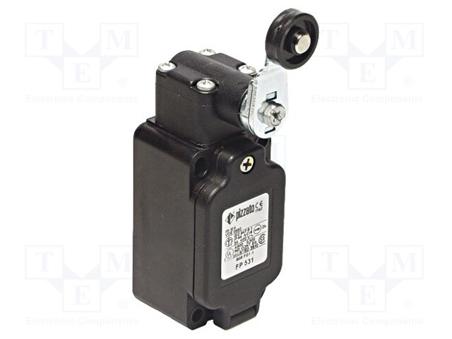 Limit switch; lever R 40mm, plastic roller Ø20mm,rubber seal