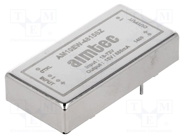 Converter: DC/DC; 10W; Uin: 18÷72V; 15VDC; Iout: 0.67A; DIP24; 30g