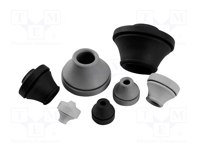 Grommet; Ømount.hole: 13mm; grey; -40÷100°C; UL94V-0; Øcable: 3÷5mm
