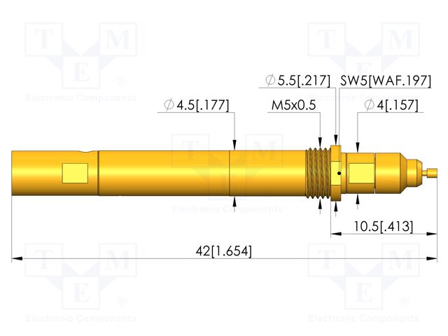 Test needle; screw-in