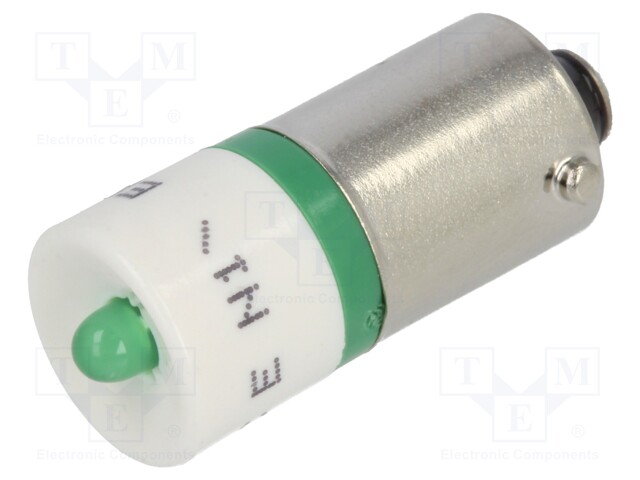 Indicator: LED; BA9S,T10; green; plastic; 24VAC; 24VDC; -20÷60°C