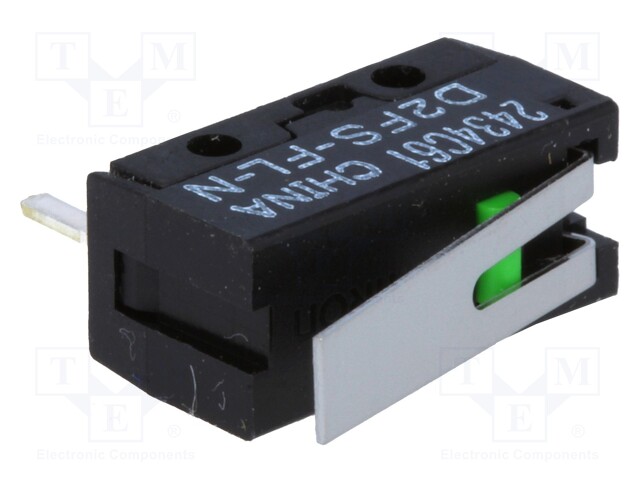 Microswitch SNAP ACTION; with lever; SPST-NO; 0.1A/6VDC; Pos: 2