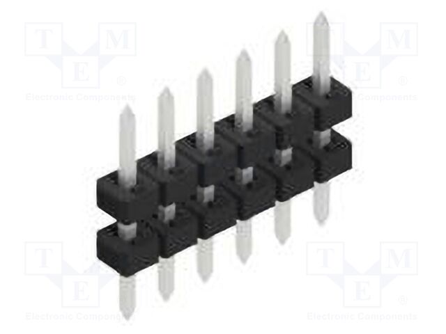 Connector: pin strips; pin header; male; PIN: 6; 2mm; THT; 1x6; 100V