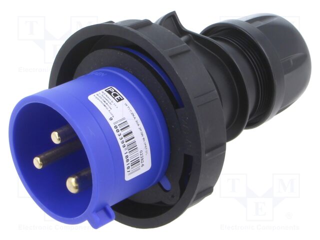 Connector: AC supply; plug; male; 32A; 250VAC; IEC 60309; IP67
