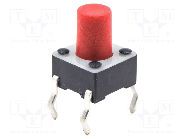 Microswitch TACT; SPST-NO; Pos: 2; 0.05A/12VDC; THT; 2.45N; 6x6x4mm