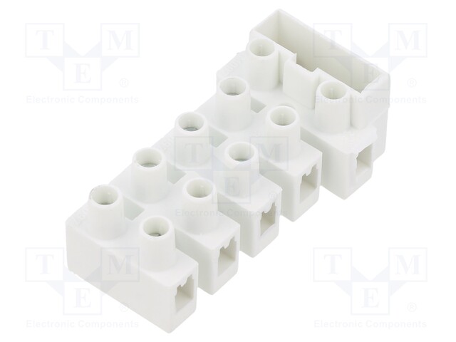 Terminal block; screw terminal; 2.5mm2; 450V; ways: 5; white