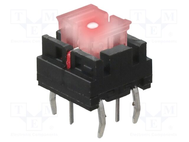 Microswitch TACT; SPST; Pos: 2; 0.05A/12VDC; THT; LED; 3.43N; 100mΩ