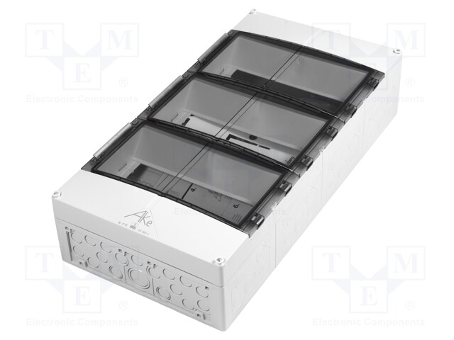 Enclosure: for modular components; IP55; grey; No.of mod: 36