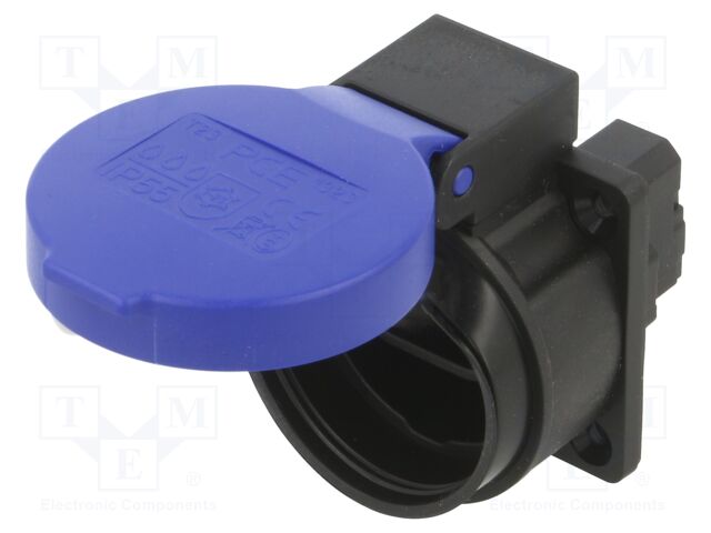 Connector: AC supply; socket; 2P+PE; 250VAC; 16A; black,blue; PIN: 3