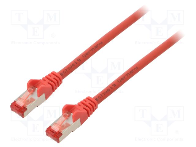 Patch cord; S/FTP; 6; stranded; Cu; LSZH; red; 1m; halogen free