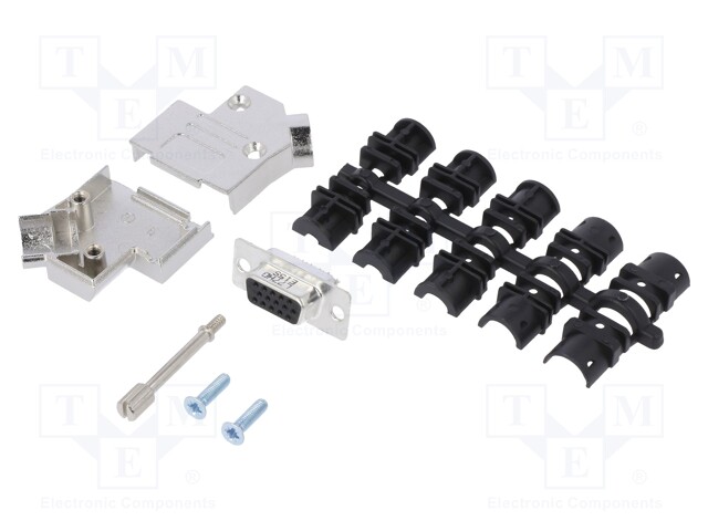 D-Sub HD; PIN: 15; female; shielded; angled 45°; soldering; UNC4-40