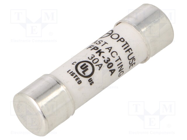 Fuse: fuse; quick blow; 30A; 600VAC; 600VDC; 13.3x38mm