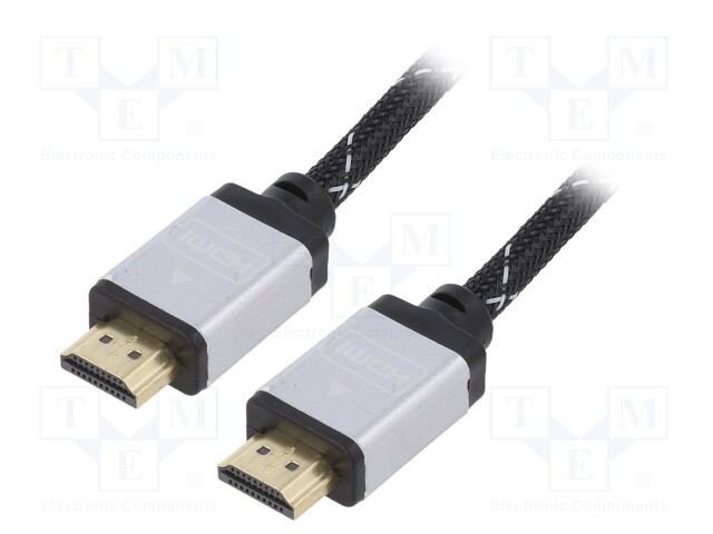 Cable; HDMI 2.0; HDMI plug,both sides; 1m; black; 30AWG; Core: CCS