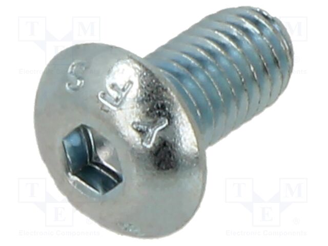 Screw; M5x10; Head: eye; hex key; HEX 3mm; steel; zinc flake coated