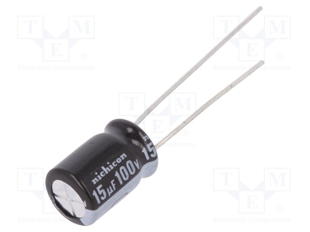 Capacitor: electrolytic; THT; 15uF; 100VDC; Ø8x11.5mm; Pitch: 3.5mm