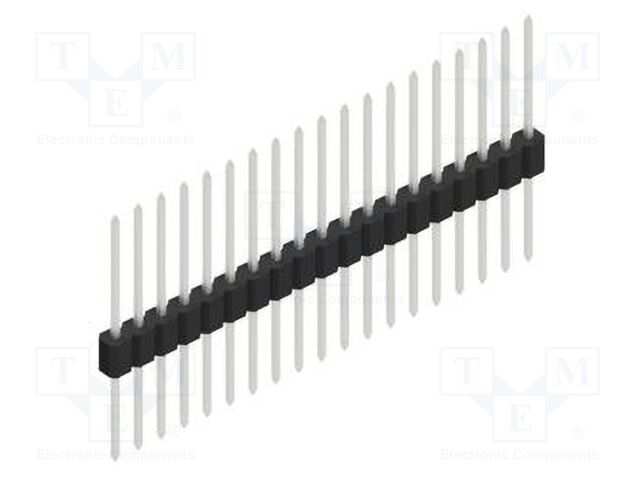 Connector: pin strips; pin header; male; PIN: 19; 1.27mm; THT; 1x19