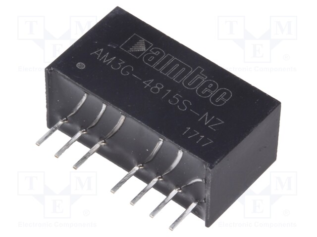 Converter: DC/DC; 3W; Uin: 36÷75V; 15VDC; Iout: 200mA; SIP8; 4.9g