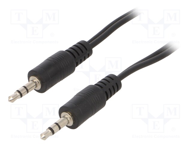 Cable; Jack 3.5mm 3pin plug,both sides; 1.2m; black