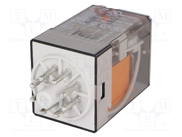 Relay: electromagnetic; DPDT; Ucoil: 230VAC; 10A/250VAC; 10A/30VDC
