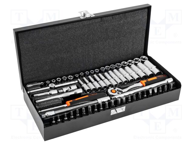 Wrench-set; socket spanner; Mounting: 1/4"; 63pcs.