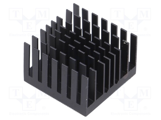 Heatsink: extruded; grilled; black; L: 31mm; W: 31mm; H: 19.5mm