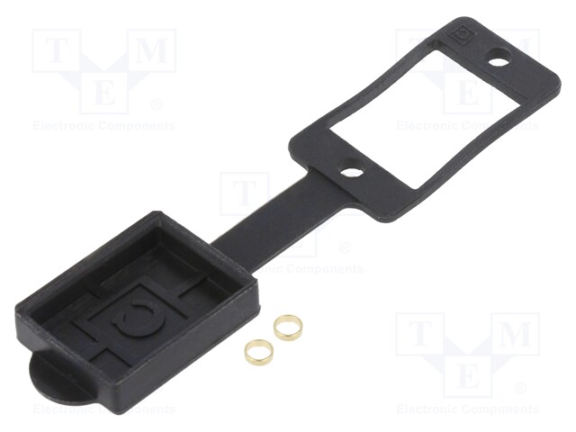 Socket gasket with dust cap; SLIM; flat; Colour: black; 29mm