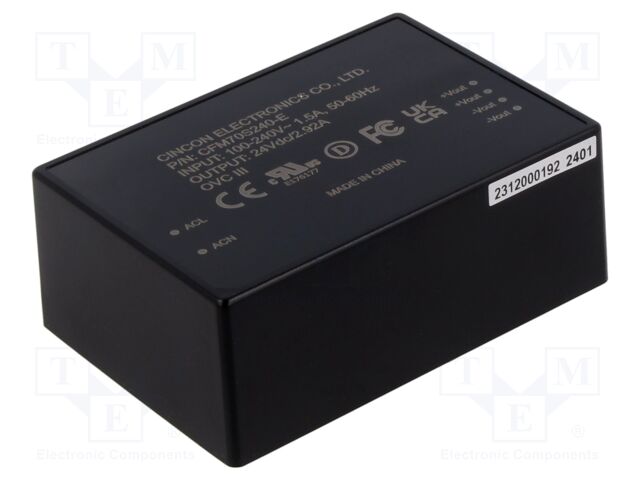 Converter: AC/DC; 70W; 80÷264VAC; 24VDC; Iout: 2.92A; 90%; 4.25kV