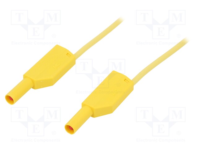 Test lead; silicone; 1m; yellow; 19A; 1kV; Cond.cross sec: 1mm2
