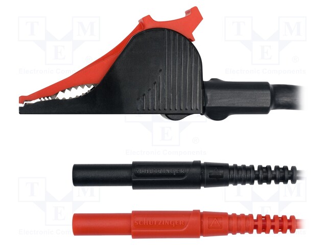 Kelvin cable; Urated: 60VDC; 30VAC; 10A; Len: 2.5m; red and black