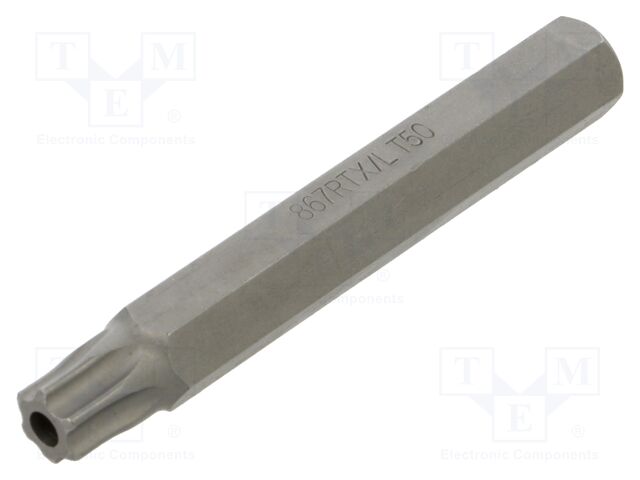 Screwdriver bit; Torx® with protection; T50H; Overall len: 75mm