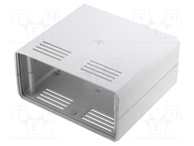 Enclosure: with panel; vented; X: 180mm; Y: 160mm; Z: 85mm; ABS; grey
