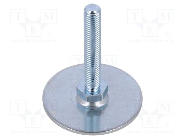 Foot of pin; Base dia: 60mm; M10; steel; Plunger length: 60mm