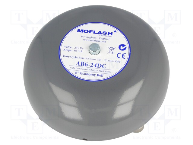 Signaller: sound; bell; 24VDC; 100dB; Series: AB6; IP44; Ø150x64mm