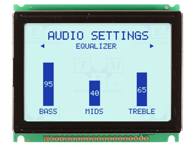 Display: LCD; 128x64; STN Positive; grey; 63.2x52.2mm; LED; 1x20