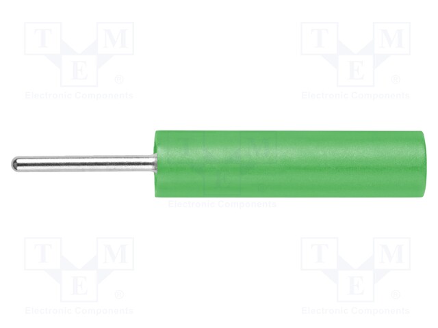 Socket; 4mm banana; 20A; 1kV; 38mm; green; nickel plated; -25÷80°C