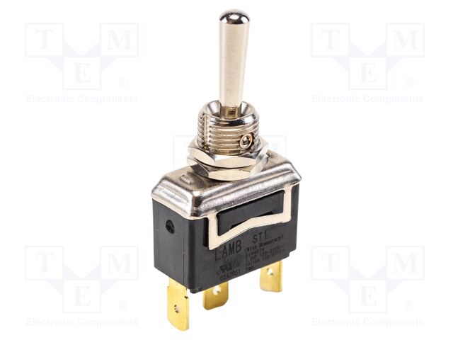 Switch: toggle; Pos: 3; SP3T; (ON)-OFF-(ON); 15A/277VAC; 0÷85°C