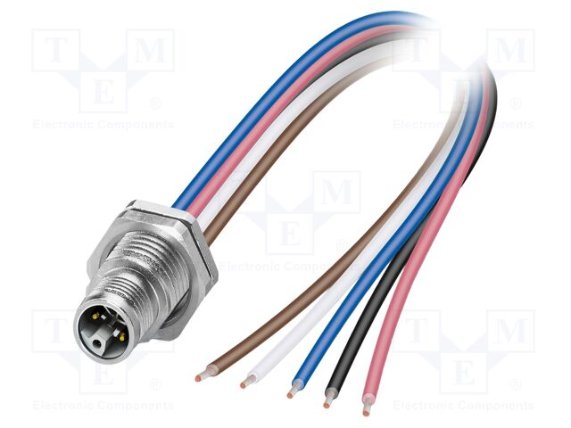 Connector: M12; socket; PIN: 5; male; 63V; straight; IP65; cables
