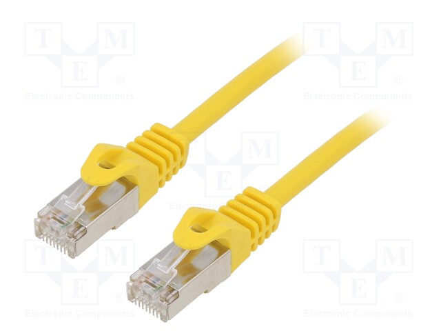 Patch cord; F/UTP; 6; stranded; CCA; PVC; yellow; Len: 0.25m; 26AWG