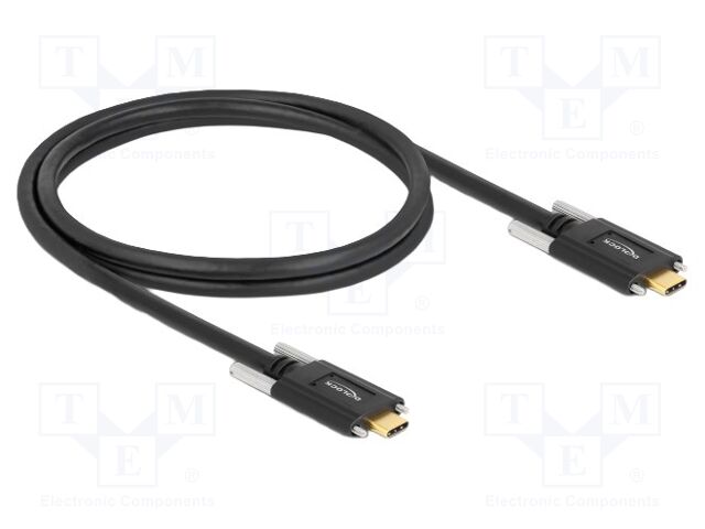 Cable; USB C plug,both sides; 1m; black; 24AWG,30AWG; 10Gbps