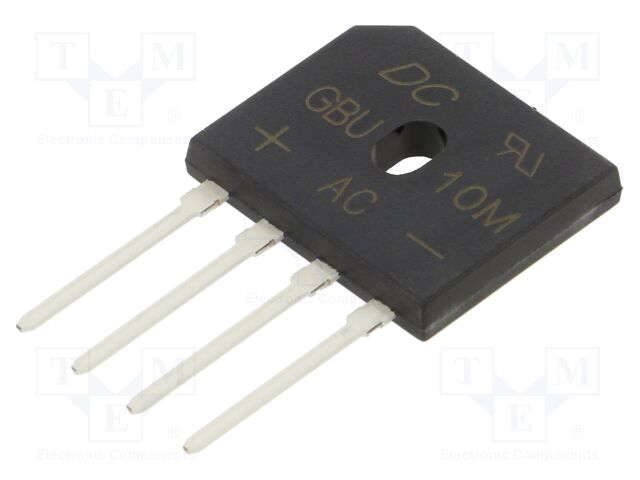 Bridge rectifier: single-phase; Urmax: 1kV; If: 10A; Ifsm: 220A