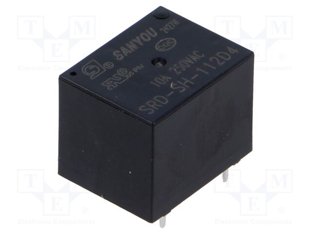 Relay: electromagnetic; SPDT; 10A; THT; Series: SRD; 100mΩ