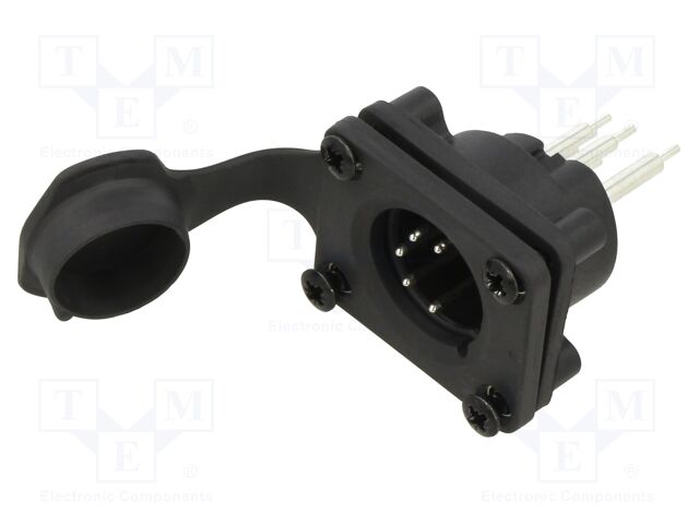 Connector: XLR; socket; male; AXS; 7.5A; 133V; PIN: 5; IP65; THT