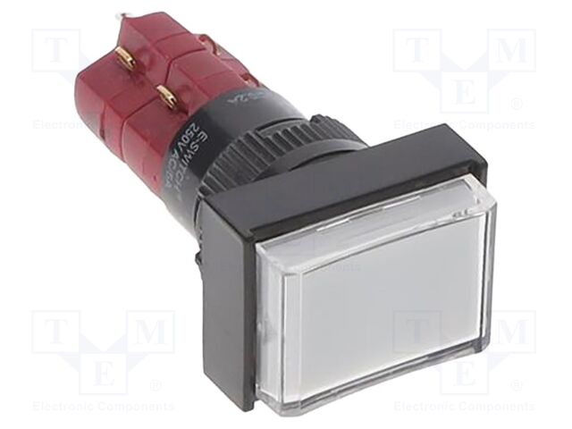 Switch: push-button; Pos: 2; DPDT; 6A/24VDC; 5A/250VAC; white; 5.9N