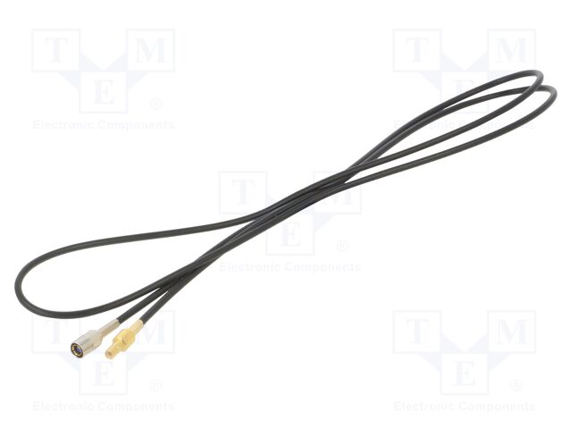 Cable; SMB socket,SMB plug; black; straight; 1m