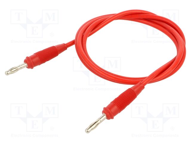 Test lead; 60VDC; 30VAC; 16A; banana plug 4mm,both sides; Len: 1m